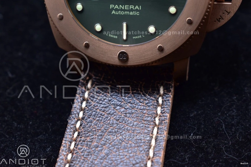 N Calfskin on 1:1 Best PAM382 Strap Super Distressed Brown P.9000 VSF Bronzo V2 Edition Clone 0511